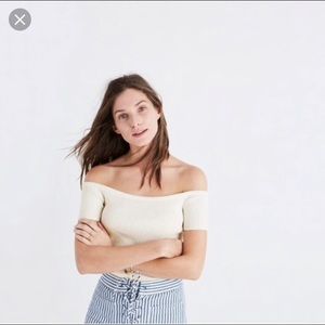 Madewell Ivory off shoulder top XS